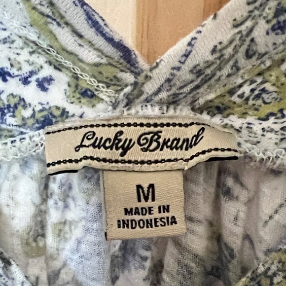 Lucky Brand Paisley V-Neck Top - Green and Blue - Picture 2 of 4